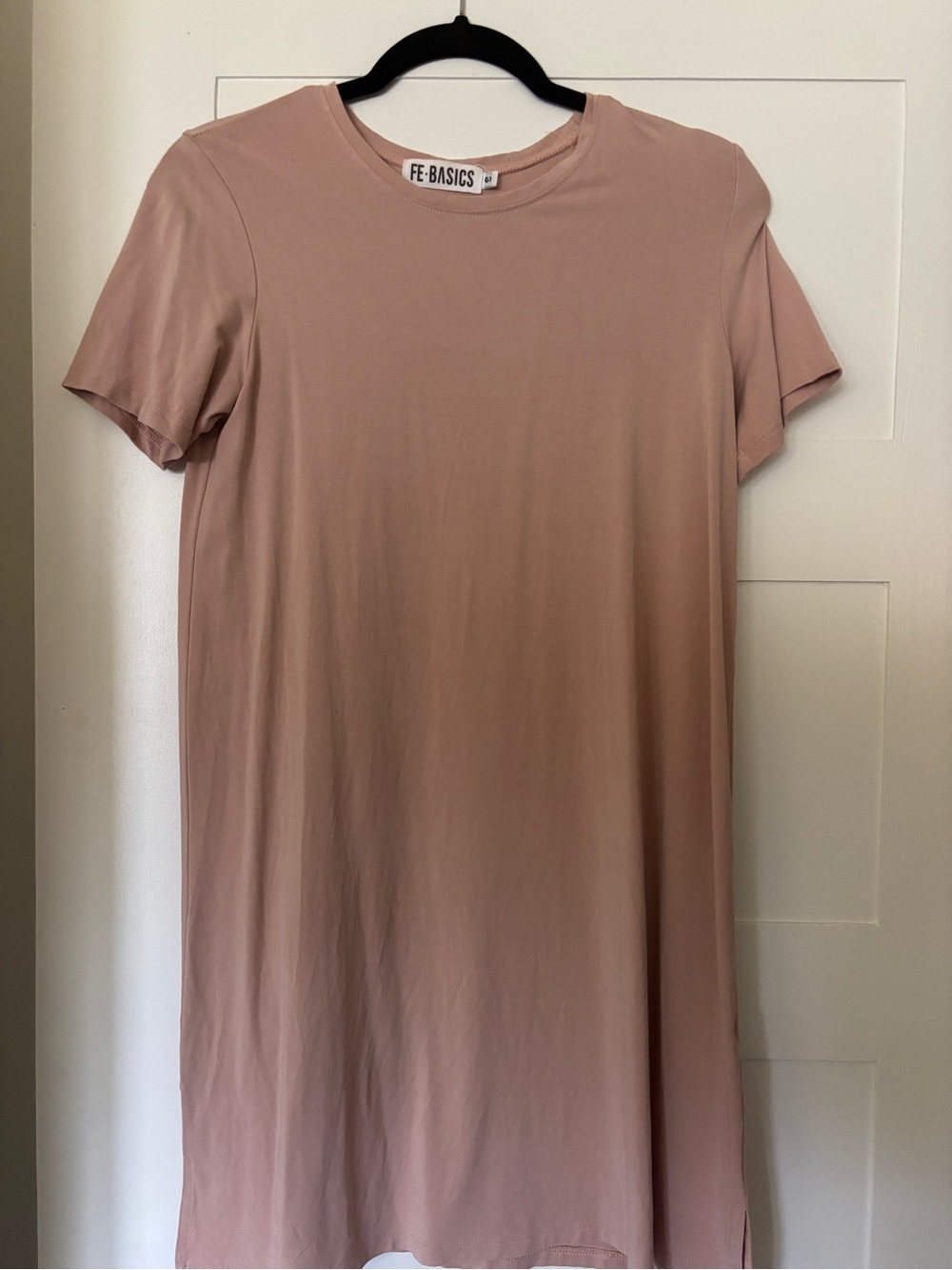 FE-BASICS Blush Pink T-Shirt Dress